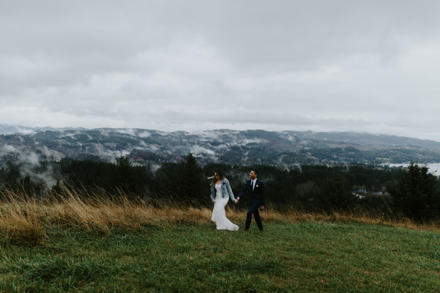 Deandre and Ariana walk. Elopement photography at Mount Hood by Sienna Plus Josh.