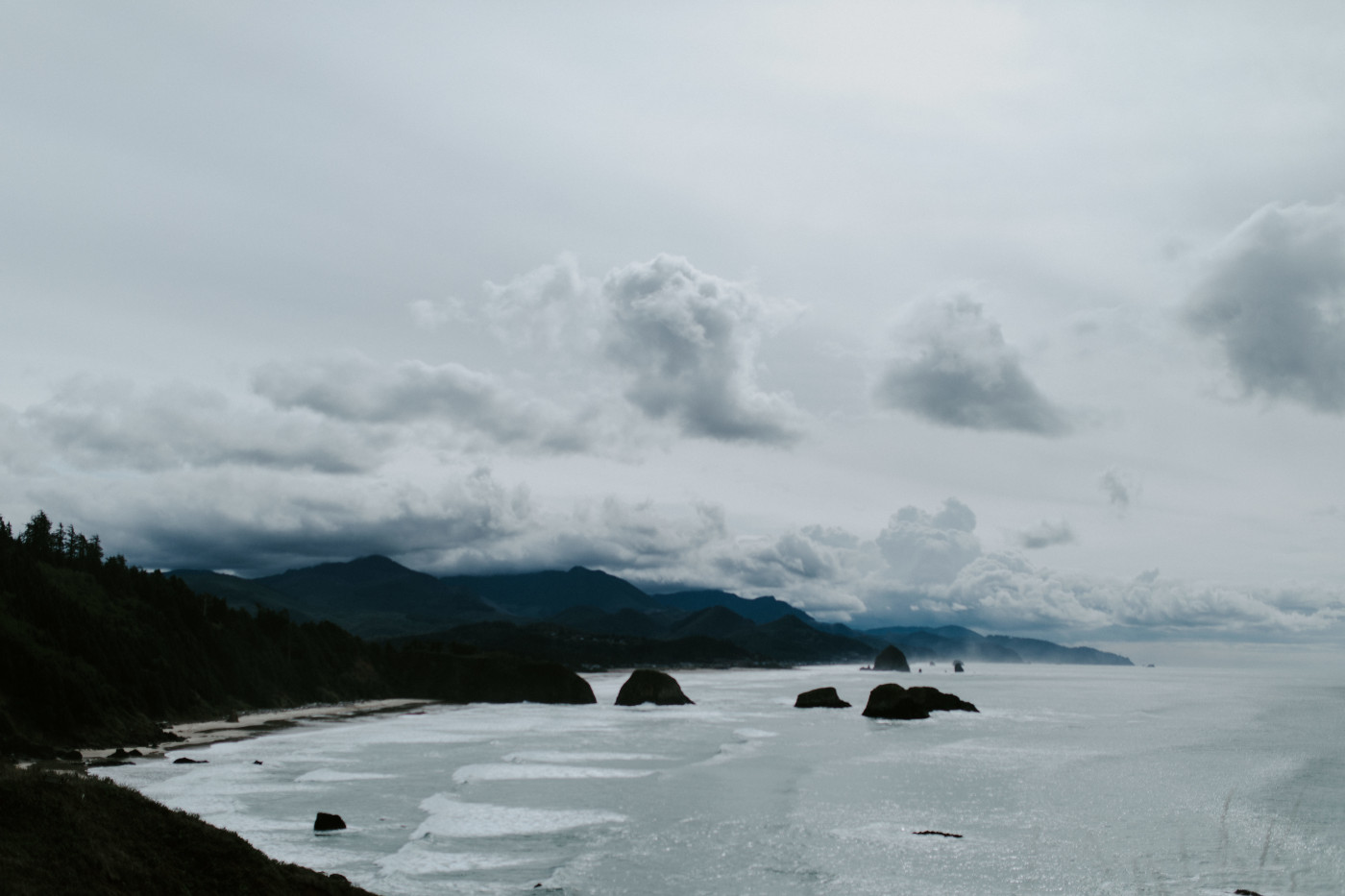 A view of Cannon Beach. Elopement wedding photography at Cannon Beach by Sienna Plus Josh.