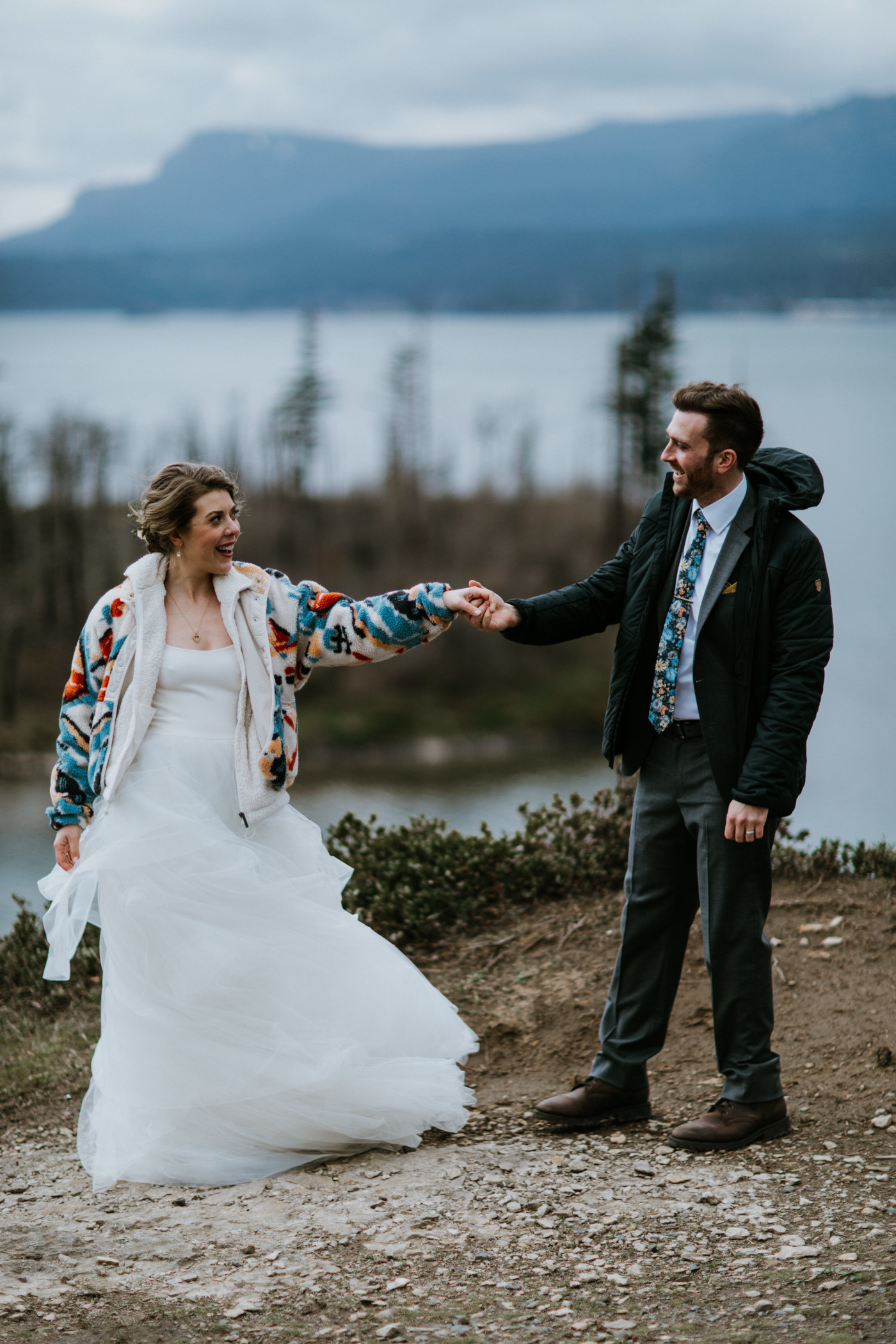 Allison and Lennie dance. Elopement photography at Columbia River Gorge by Sienna Plus Josh.