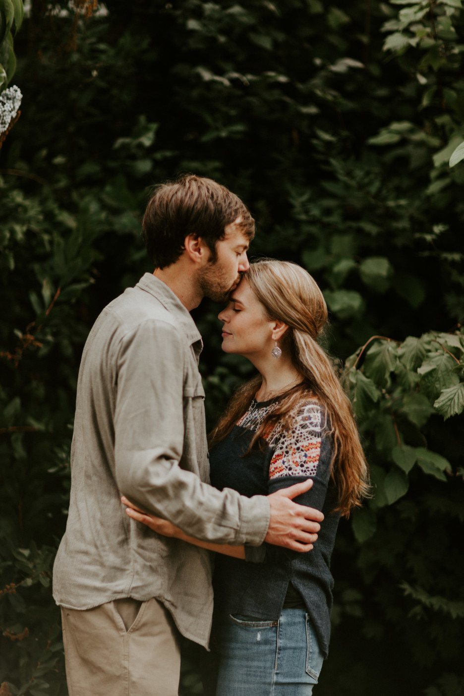 Hannah and Dan stand together in Corvallis, Oregon. Intimate wedding photography in Corvallis Oregon by Sienna Plus Josh.
