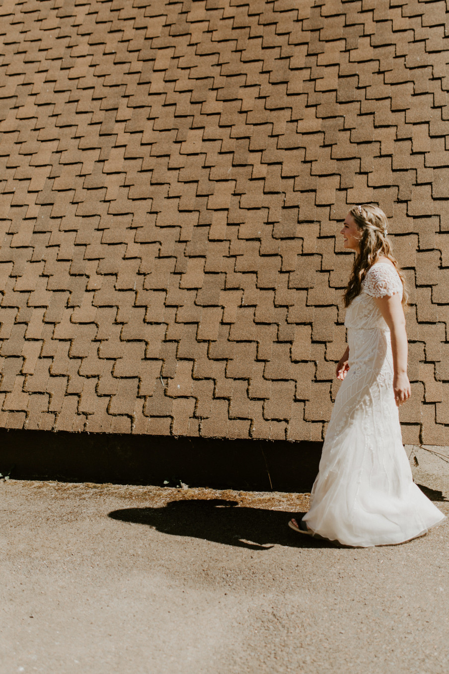 Hannah approaches Dan in Corvallis, Oregon during their Oregon Adventure. Intimate wedding photography in Corvallis Oregon by Sienna Plus Josh.