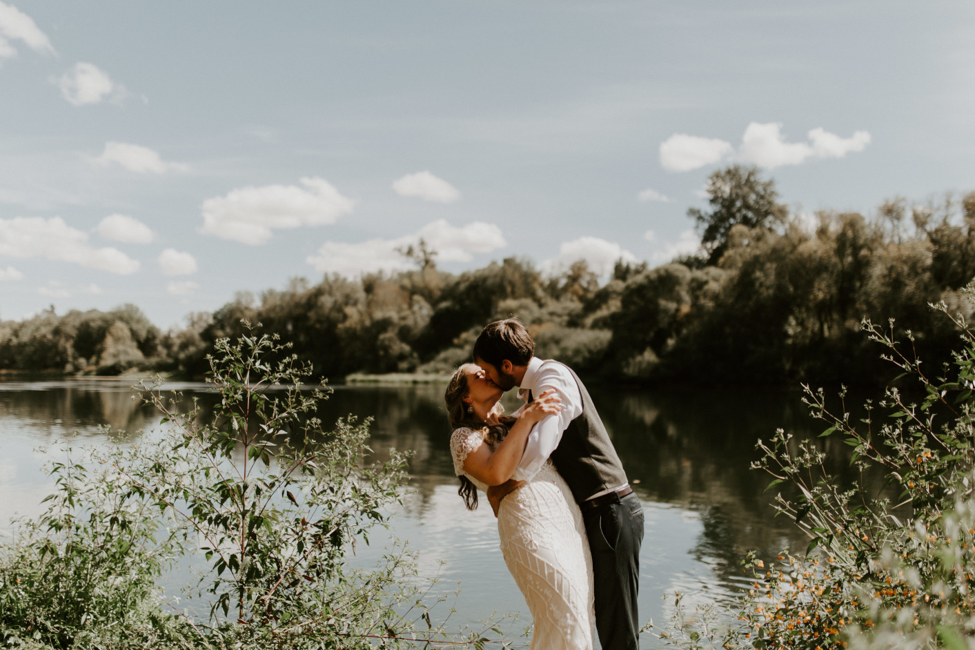 Hannah and Dan share a moment  in Corvallis, Oregon. Intimate wedding photography in Corvallis Oregon by Sienna Plus Josh.