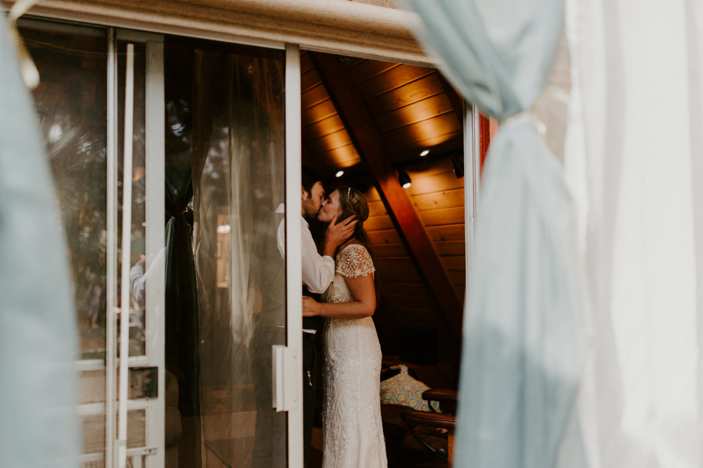 Hannah and Dan share a moment alone in Corvallis, Oregon. Intimate wedding photography in Corvallis Oregon by Sienna Plus Josh.
