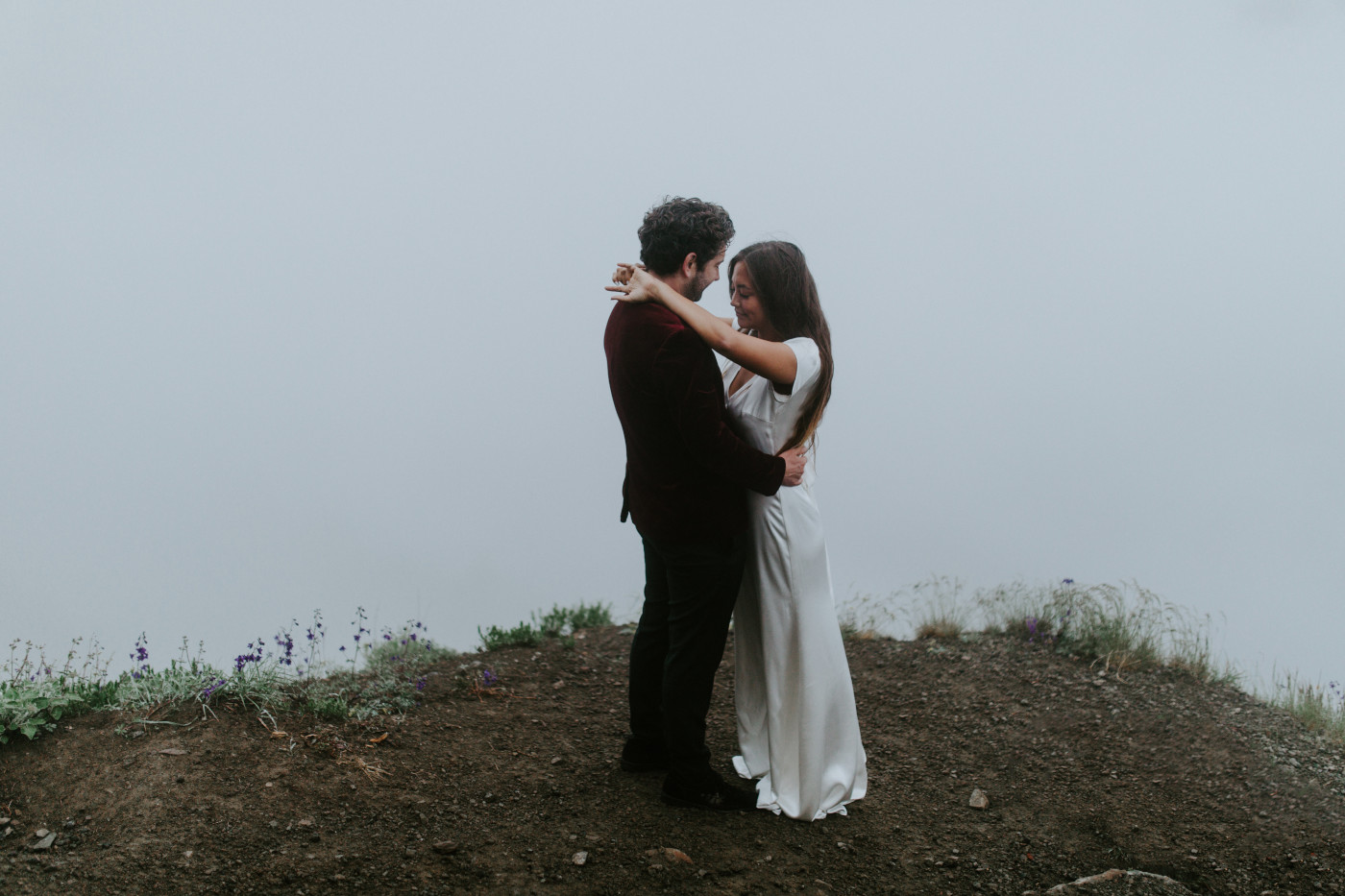 Murray and Katelyn take a second. Elopement wedding photography at Mount Hood by Sienna Plus Josh.