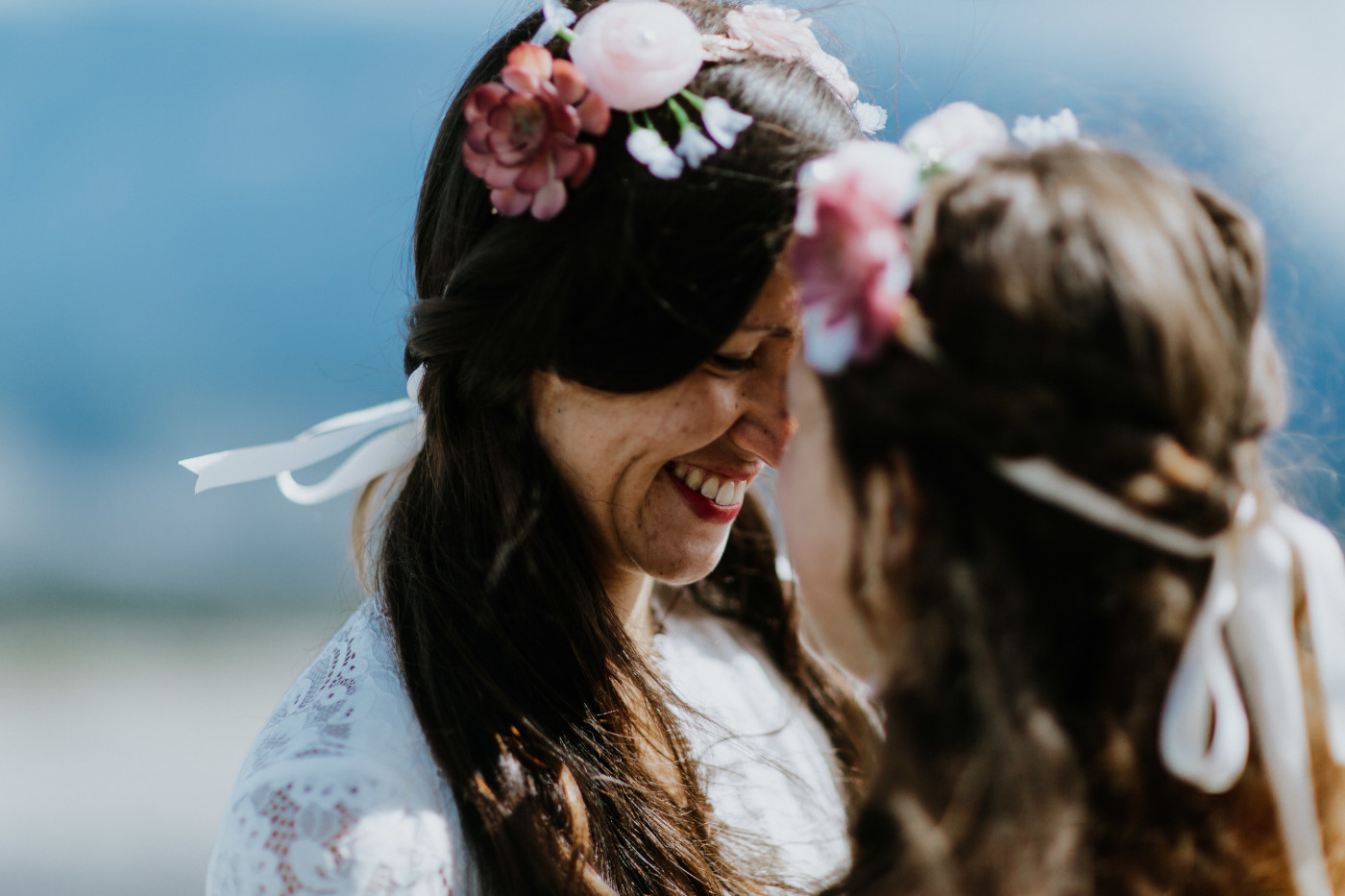 Margaux smiles. Elopement photography at Mount Hood by Sienna Plus Josh.
