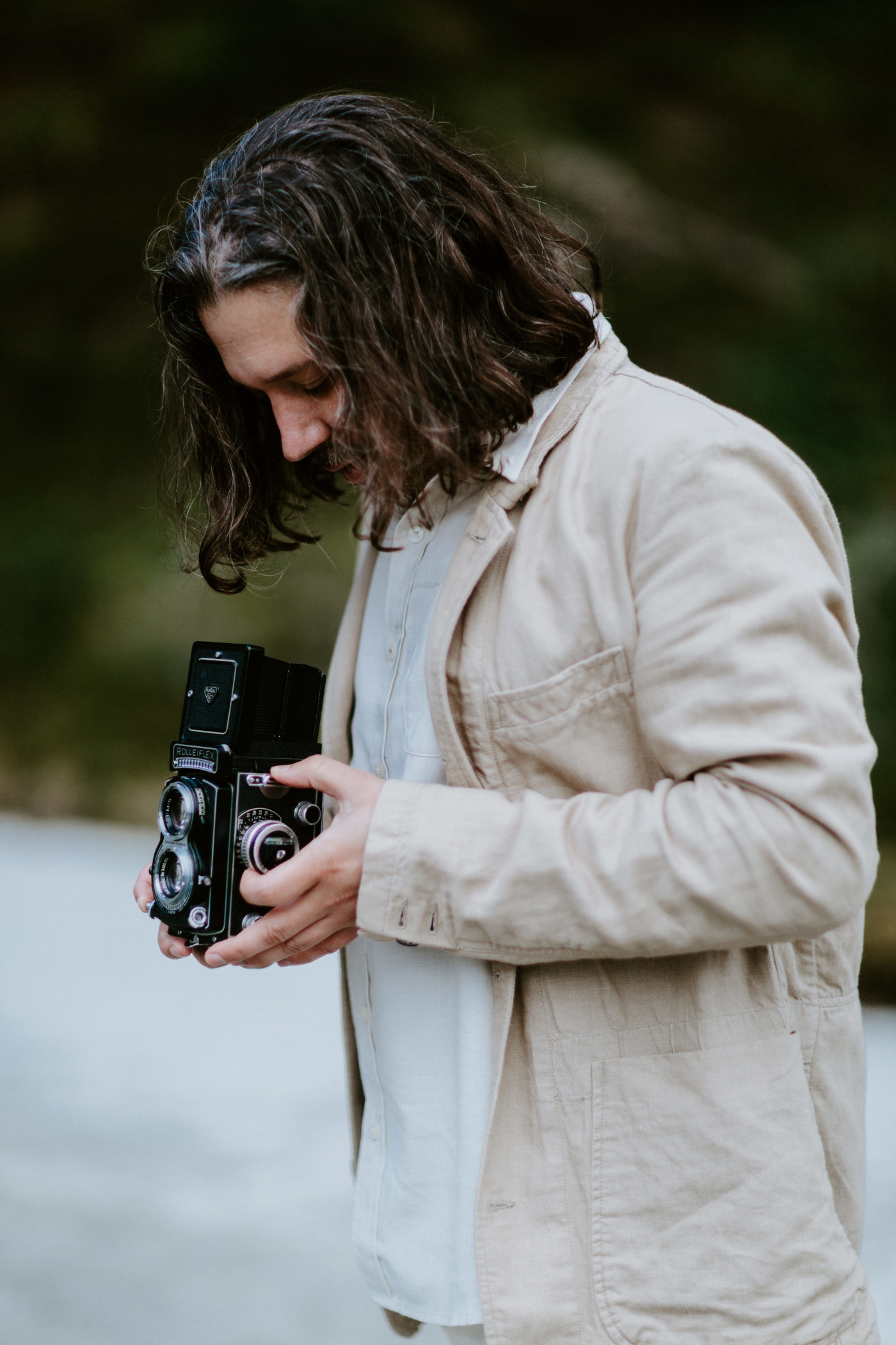 Matthew takes pictures of Katrina at Mount Rainier.