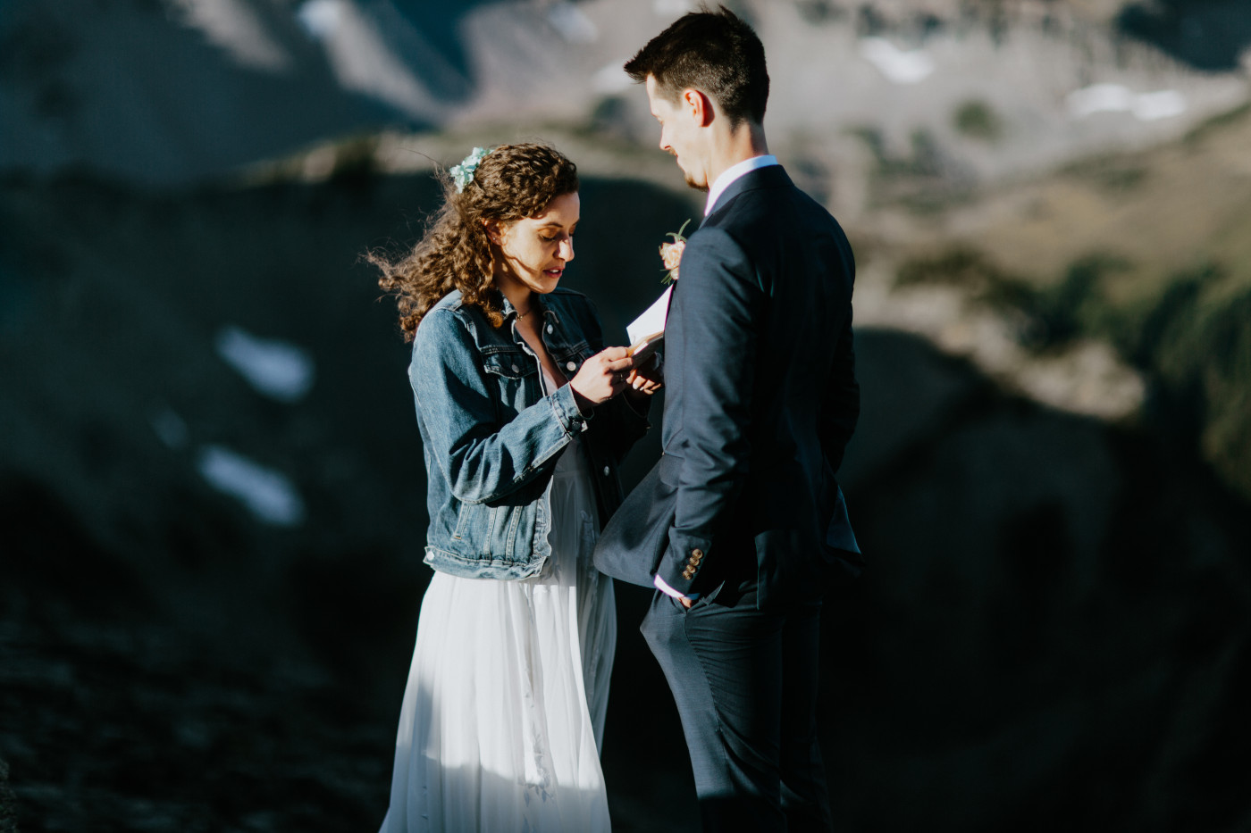 Chad and Tasha standing together. Elopement photography at Mount Rainier by Sienna Plus Josh.