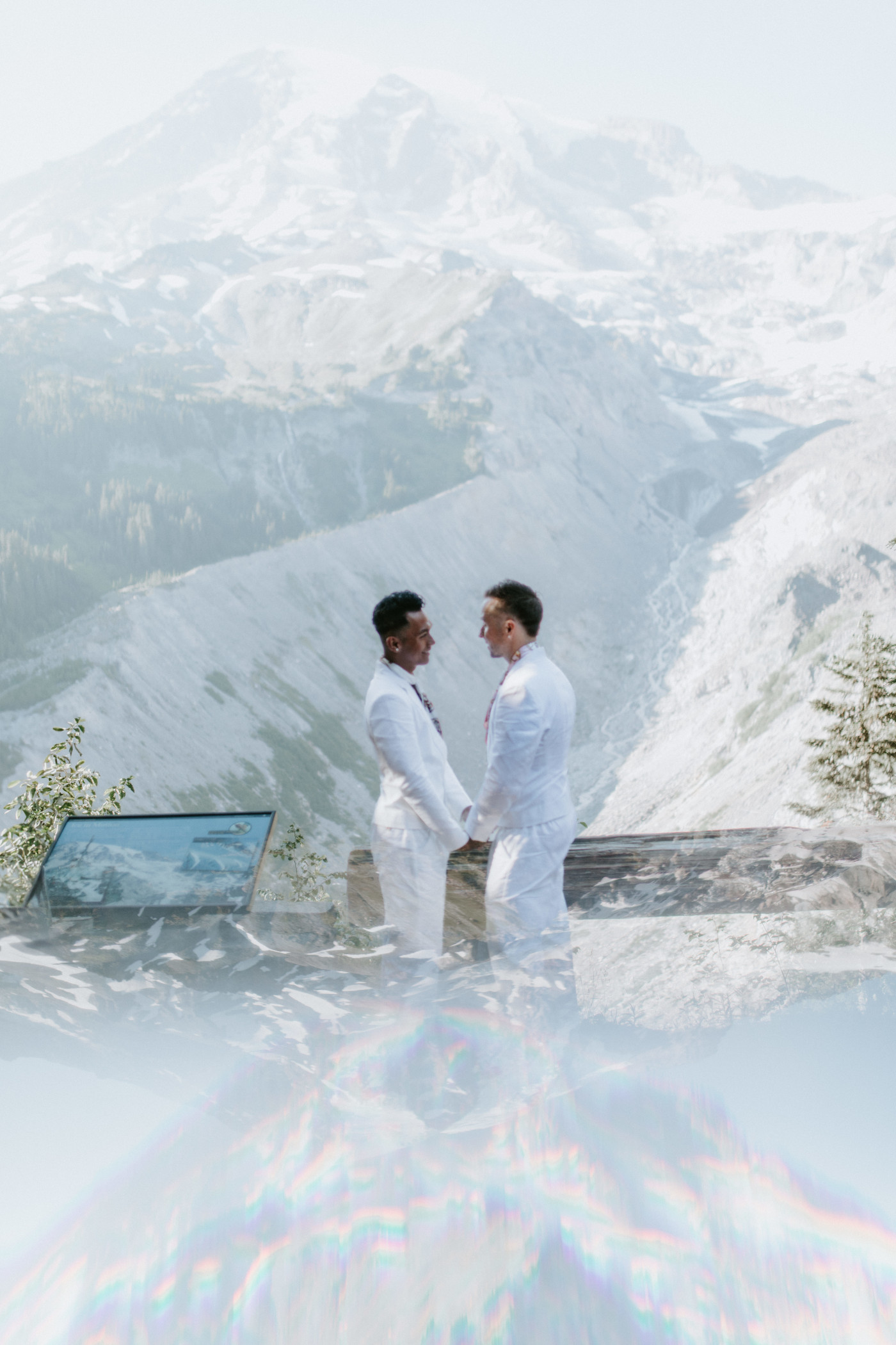 Brooks and Fred during their elopement in Mount Rainier.