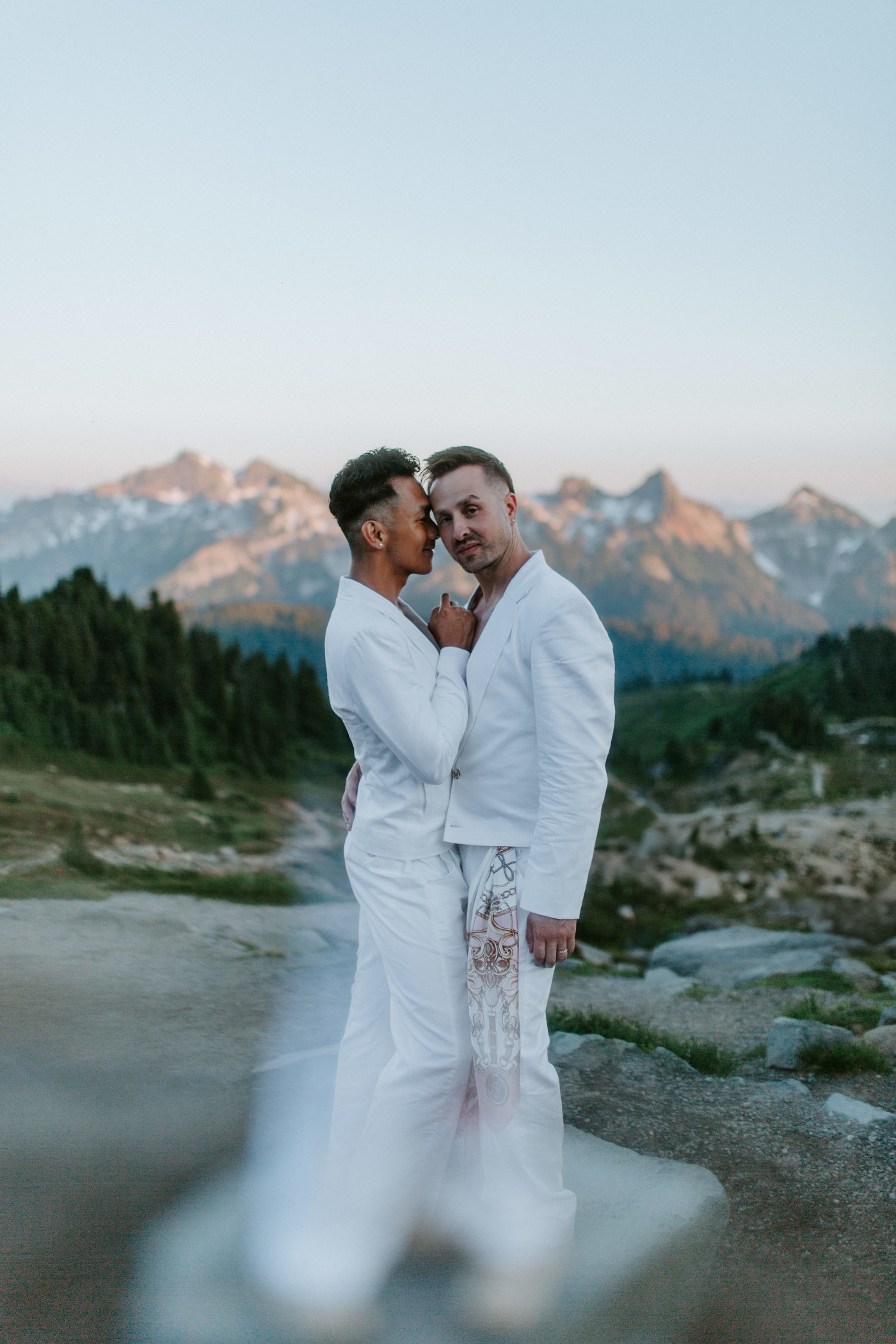 Brooks and Fred after their Mount Rainier elopement in Washington.
