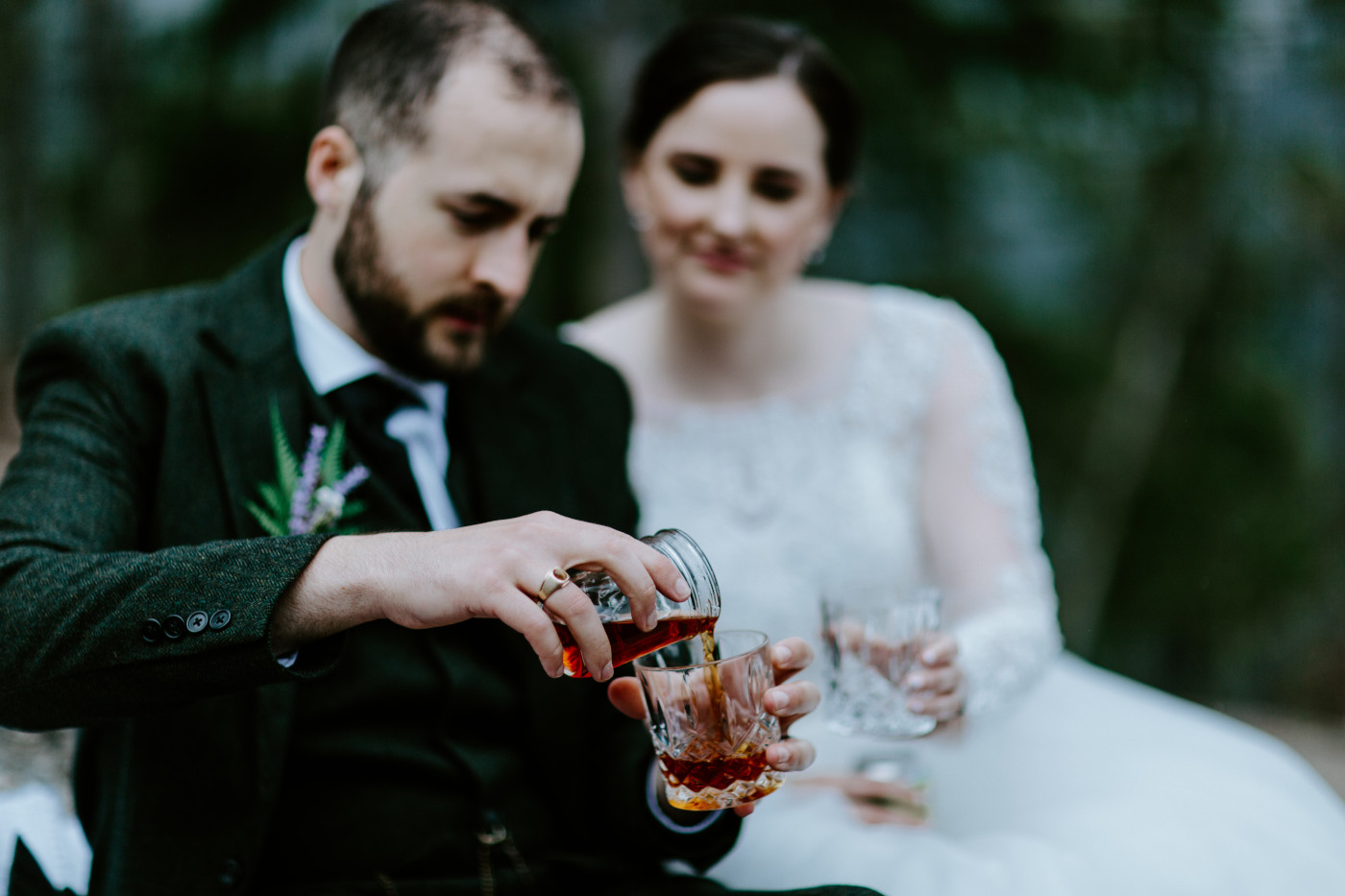Elizabeth and Alex have their picnic in the North Cascades near Diablo Lake. Elopement photography at North Cascades National Park by Sienna Plus Josh.