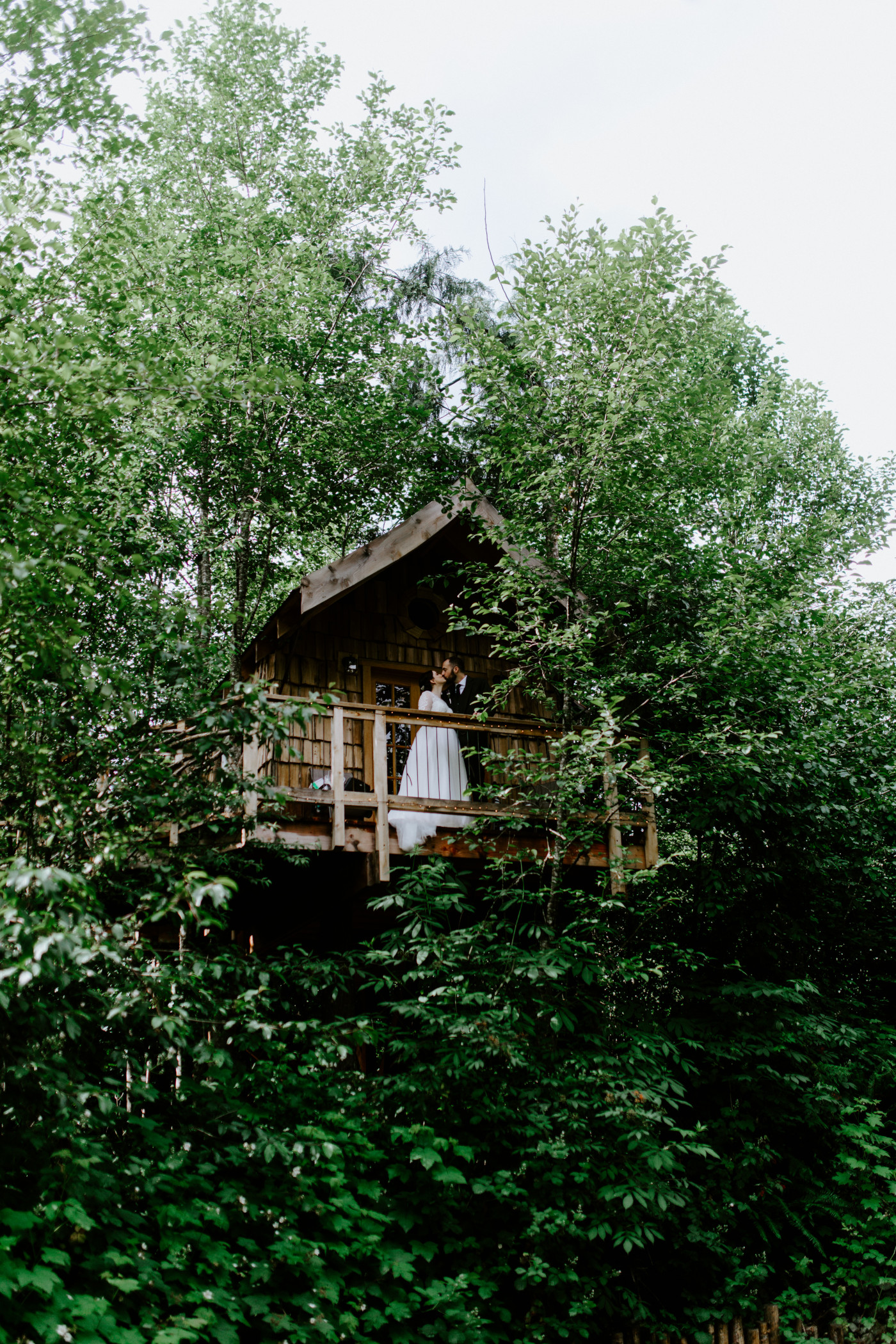 Elizabeth and Alex in an AirBnB treehouse. Elopement photography at North Cascades National Park by Sienna Plus Josh.