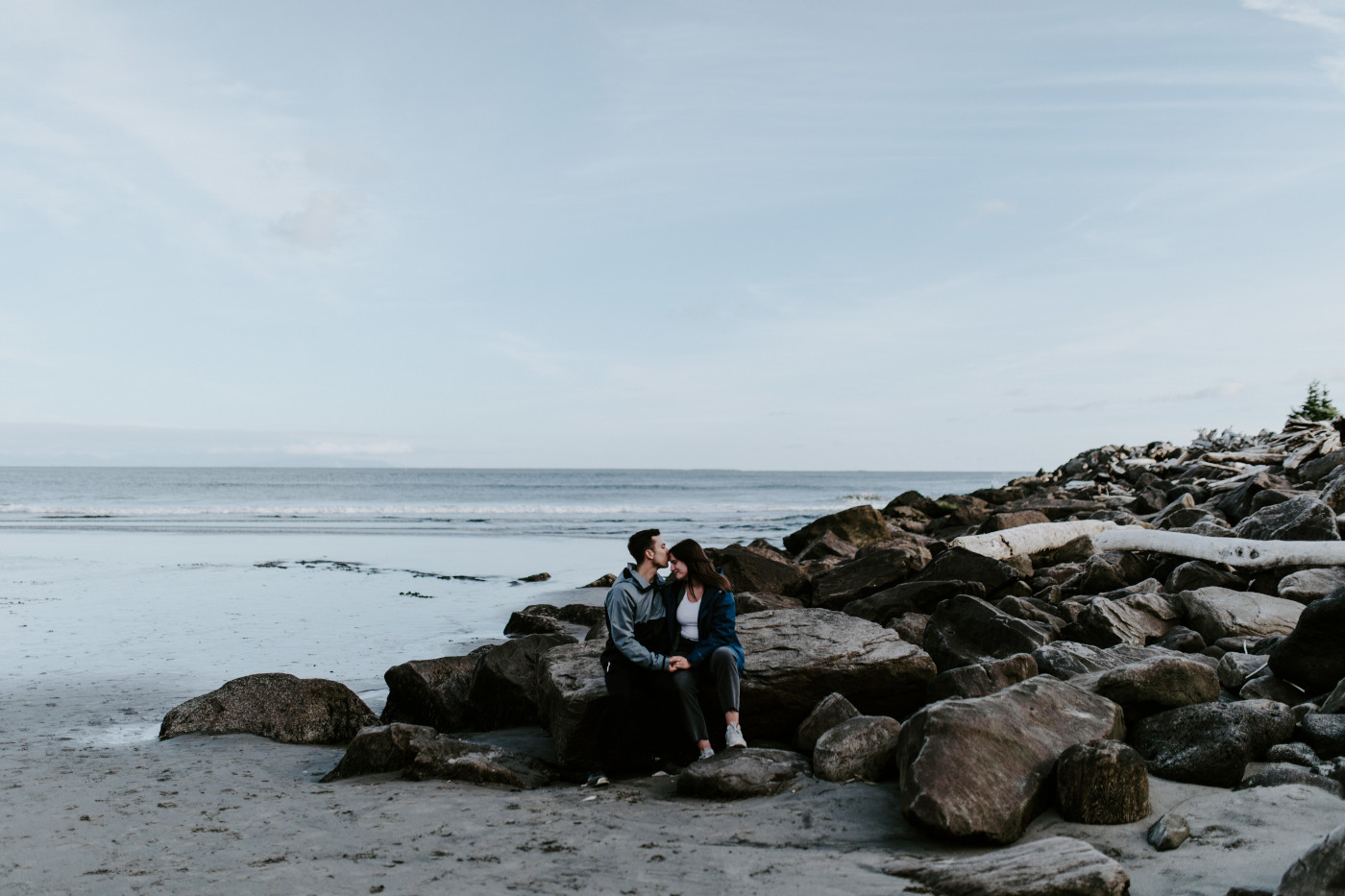  Kyle kisses Taylor. Elopement photography at North Cascades National Park by Sienna Plus Josh.