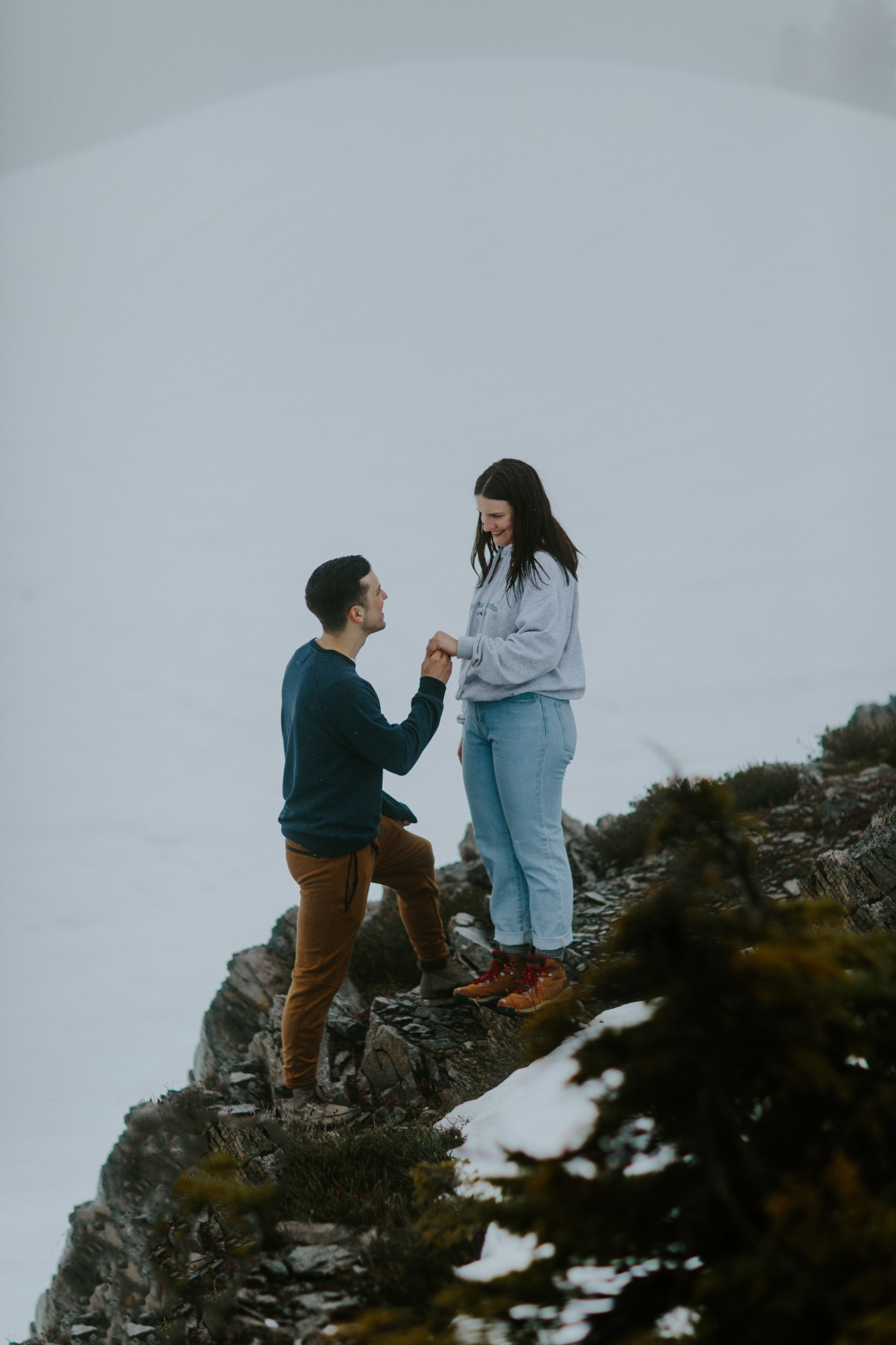 Kyle holds Taylor's hand. Elopement photography at North Cascades National Park by Sienna Plus Josh.