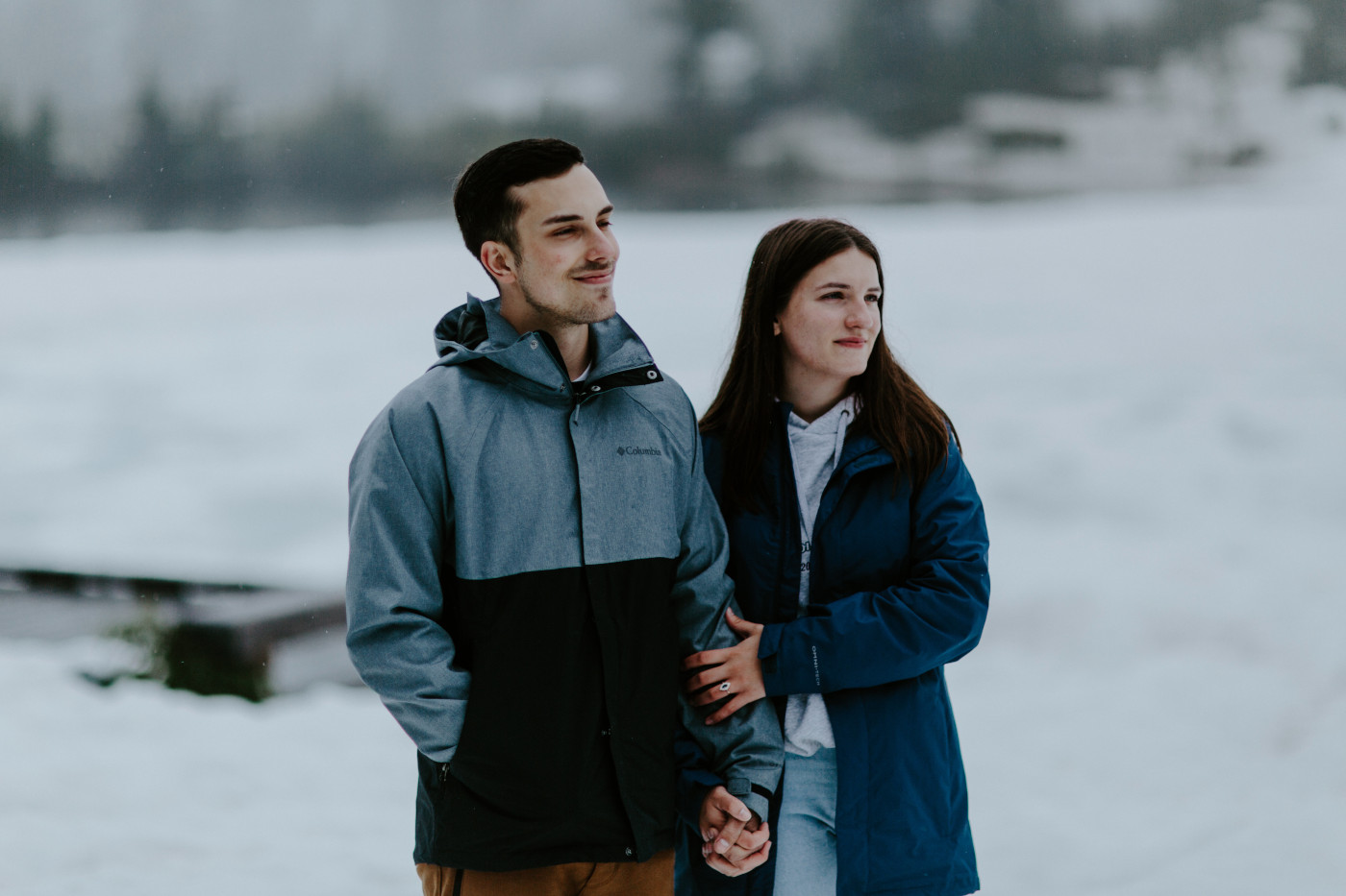 Kyle and Taylor smiling. Elopement photography at North Cascades National Park by Sienna Plus Josh.