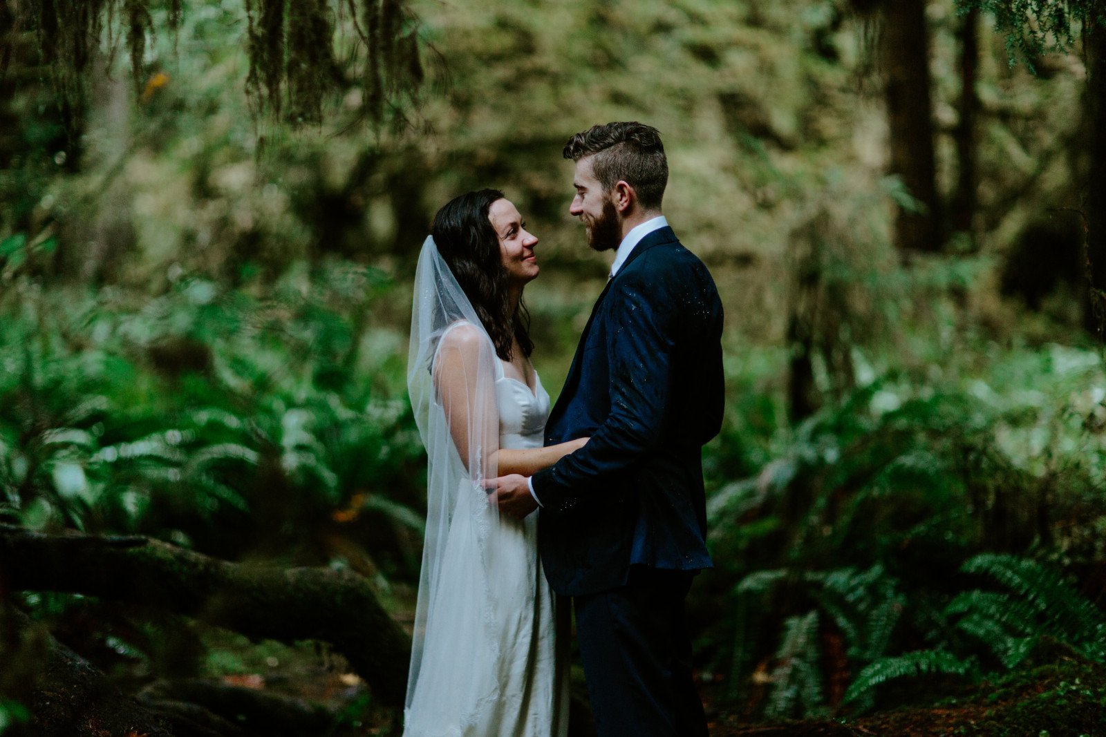 Mollie and Corey smile. Elopement photography in the Olympic National Park by Sienna Plus Josh.