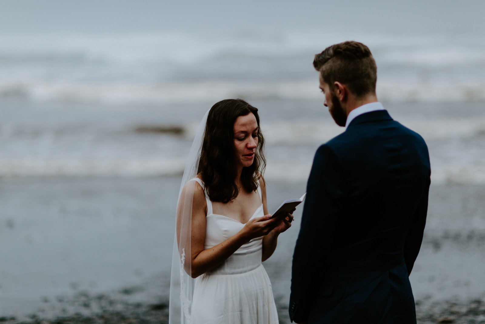 Mollie and Corey share their vows. Elopement photography in the Olympic National Park by Sienna Plus Josh.