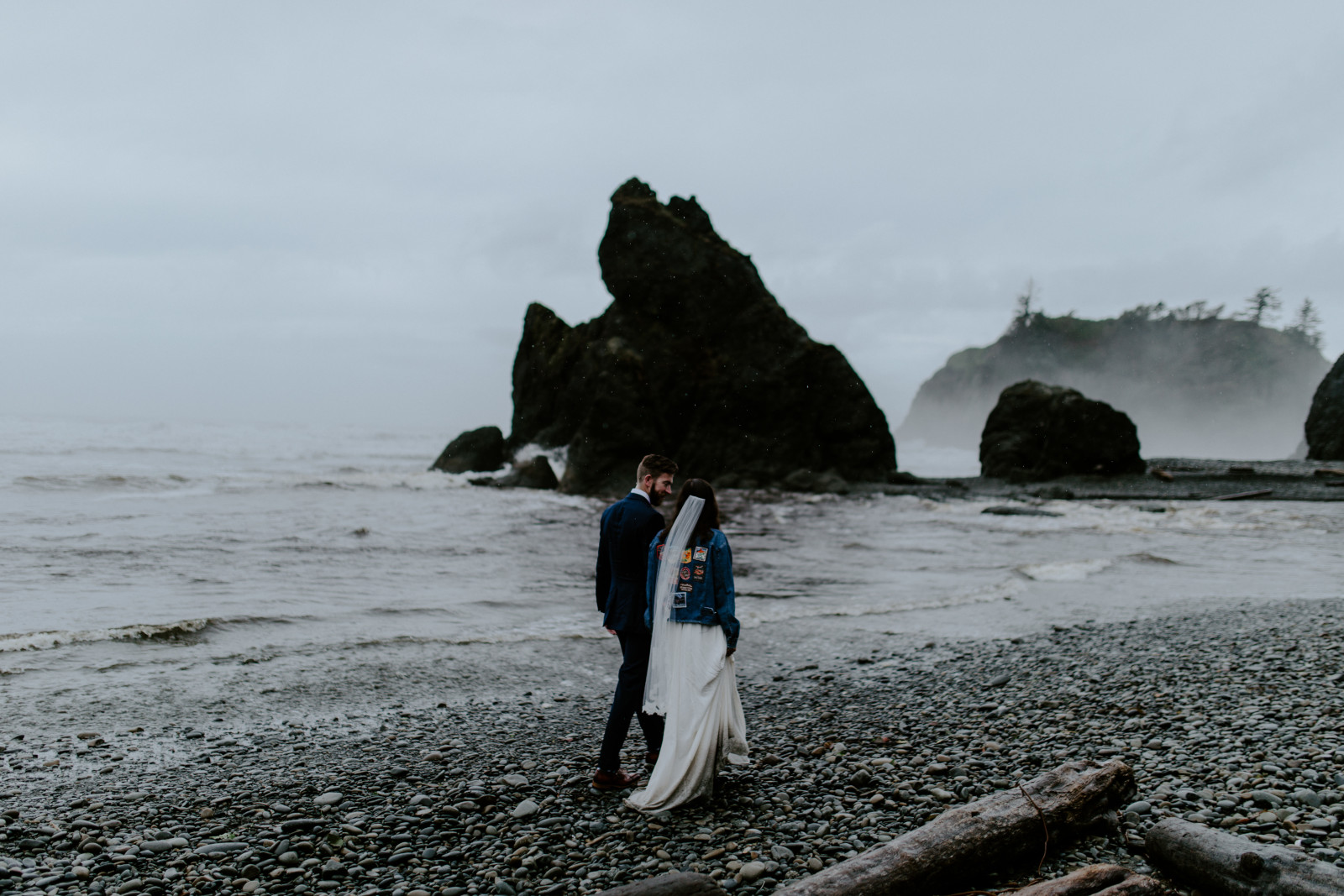 Mollie and Corey take a stroll. Elopement photography at Olympic National Park by Sienna Plus Josh.