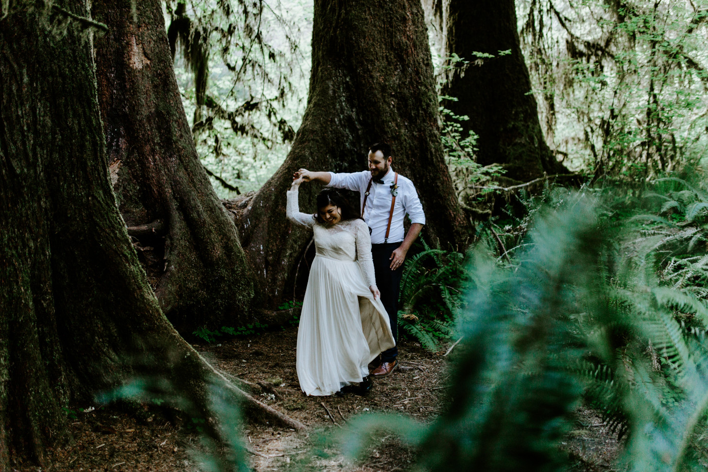 Jack and Brooke dance. Elopement photography at Olympic National Park by Sienna Plus Josh.
