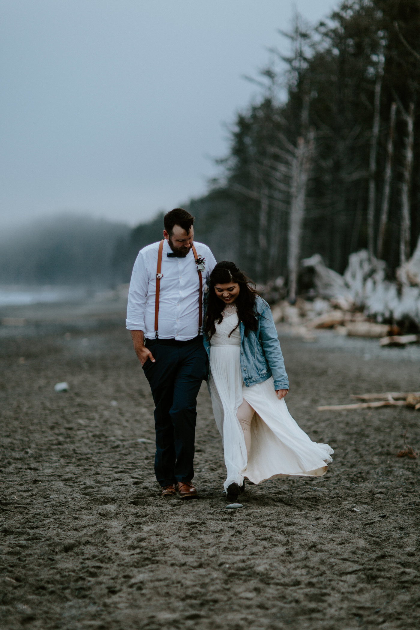 Jack and Brooke walk and talk. Elopement photography at Olympic National Park by Sienna Plus Josh.