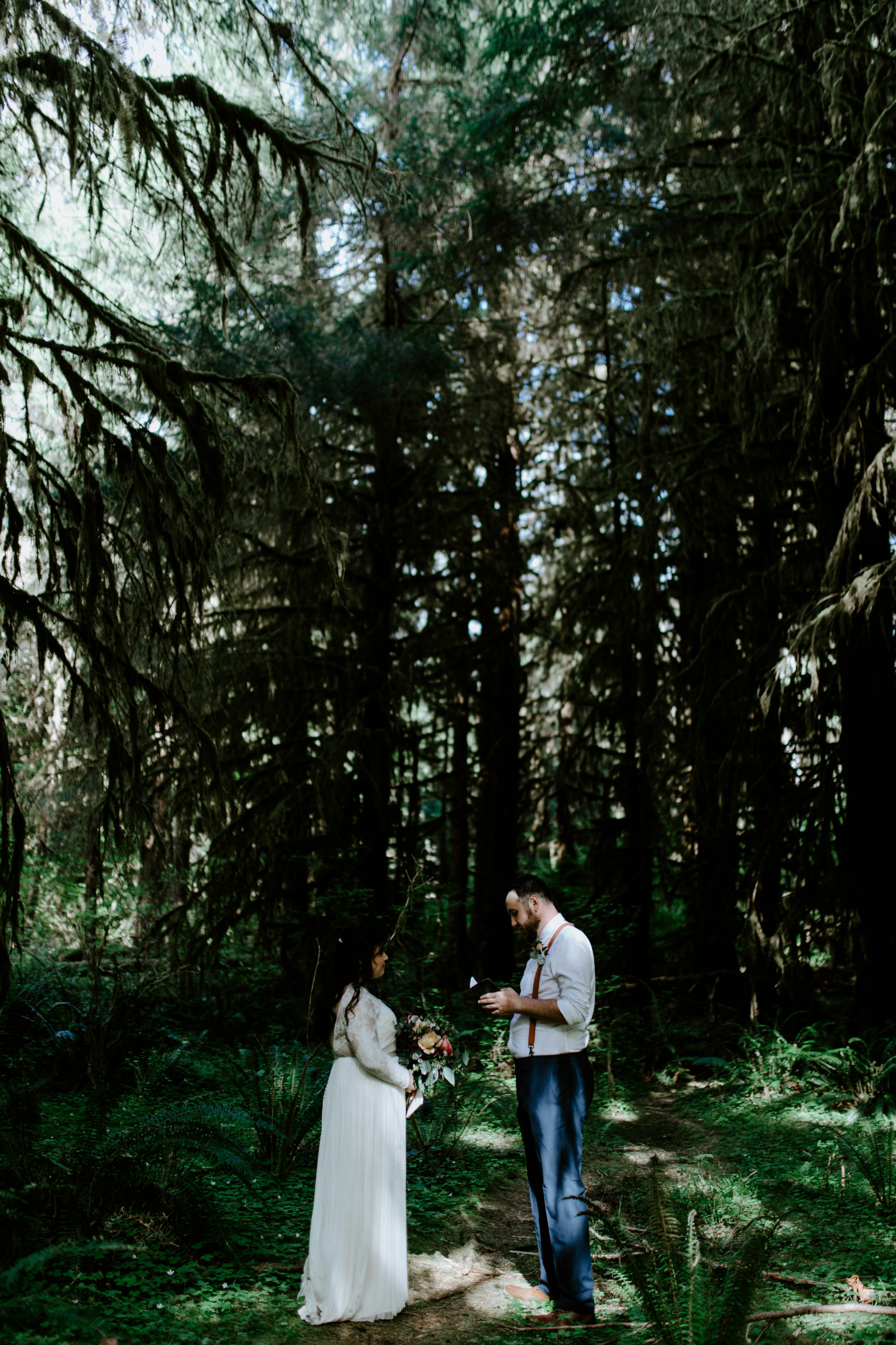 Jack and Brooke reading vows. Elopement photography at Olympic National Park by Sienna Plus Josh.