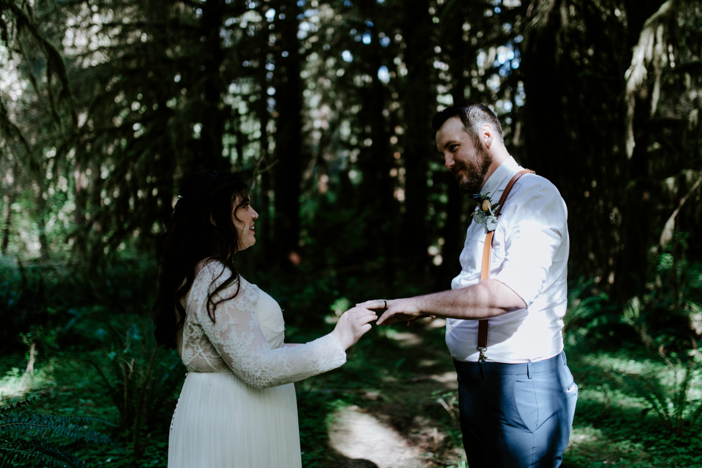 Jack puts a ring on Brooke. Elopement photography at Olympic National Park by Sienna Plus Josh.