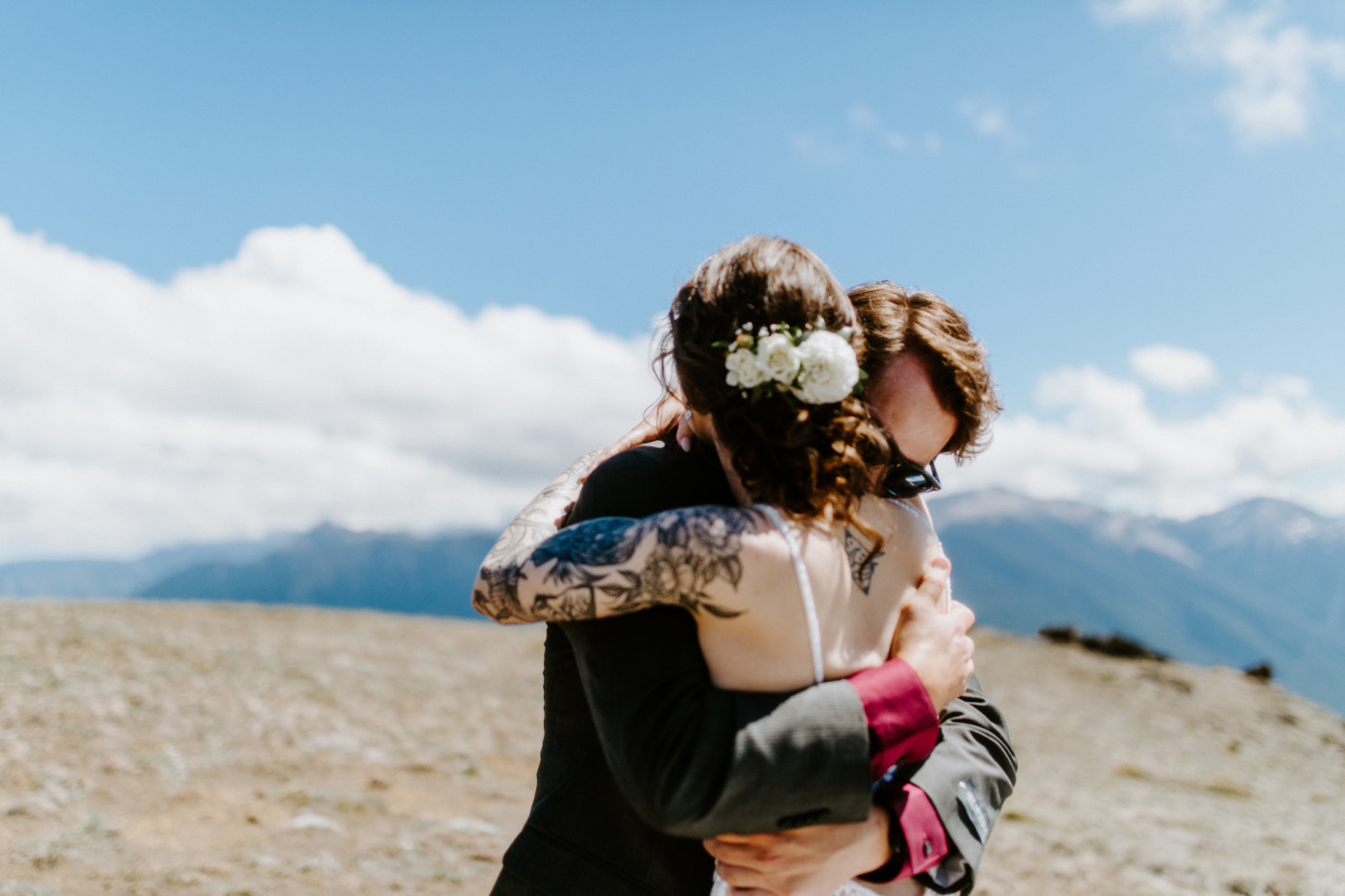 Coty hugs Adrielle at Olympic National Park, Washington.