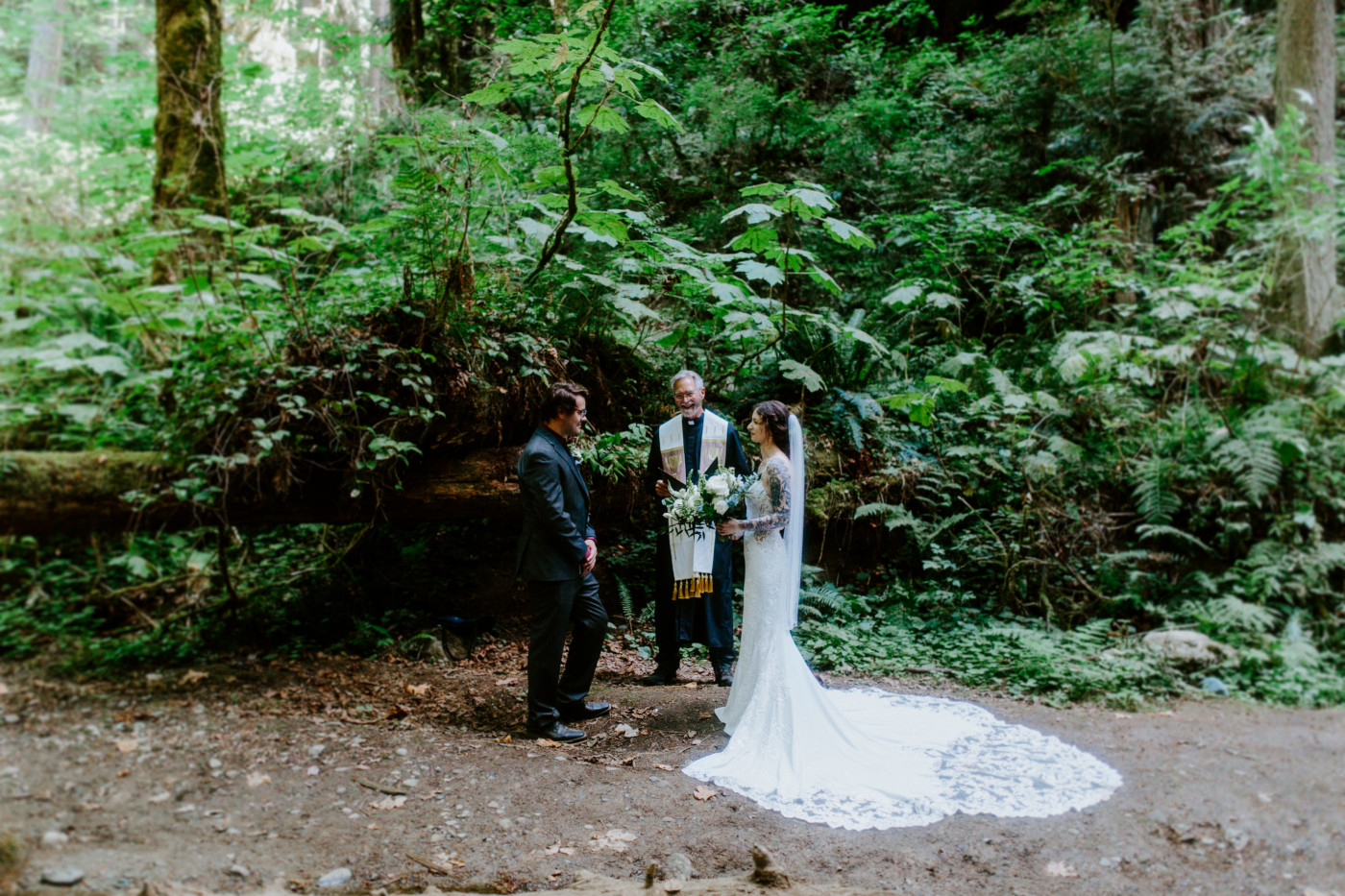 Coty and Adrielle stand together during their elopement at Olympic National Park, Washington.