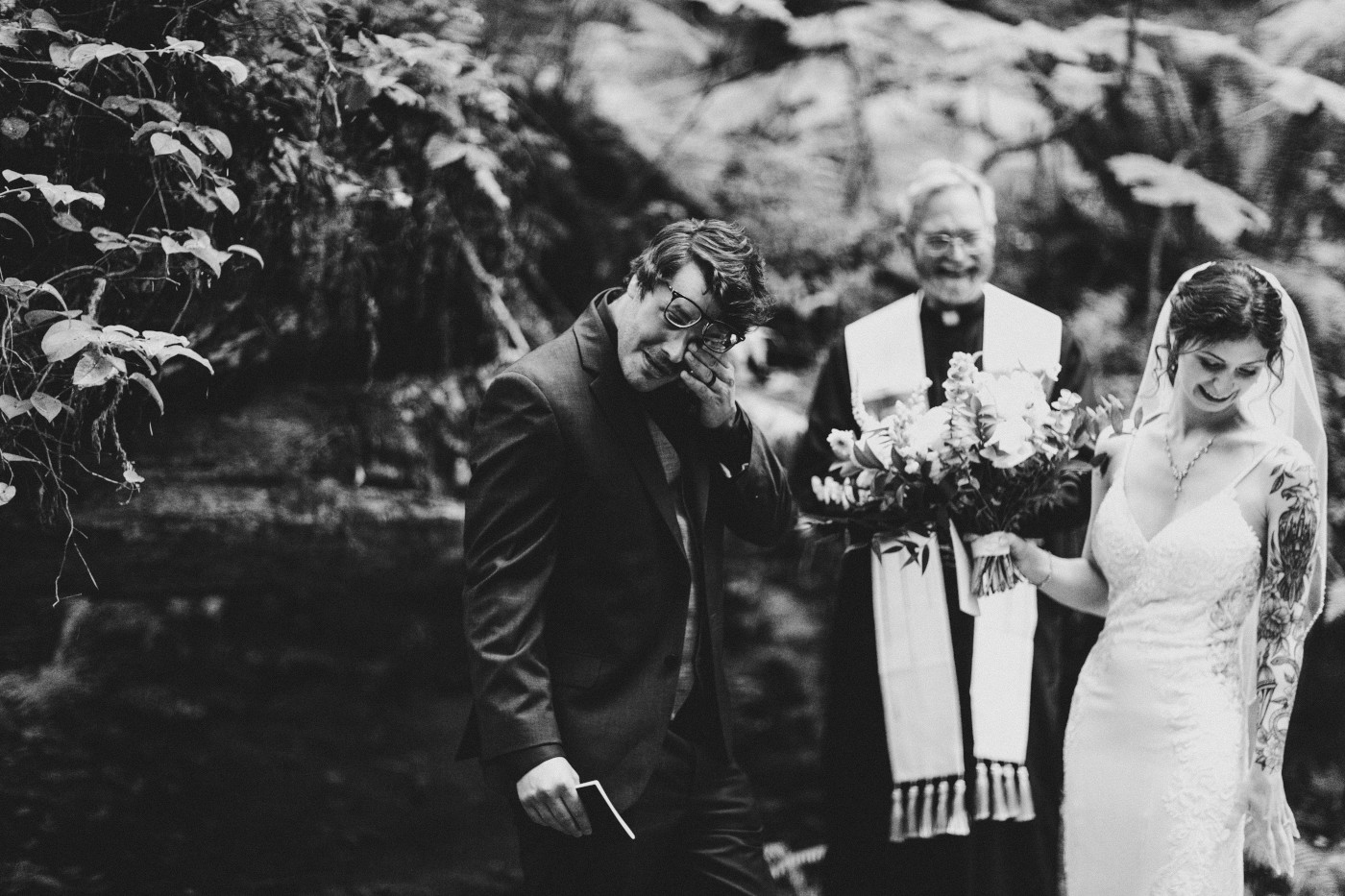 Coty and Adrielle stand together during their elopement at Olympic National Park, Washington.