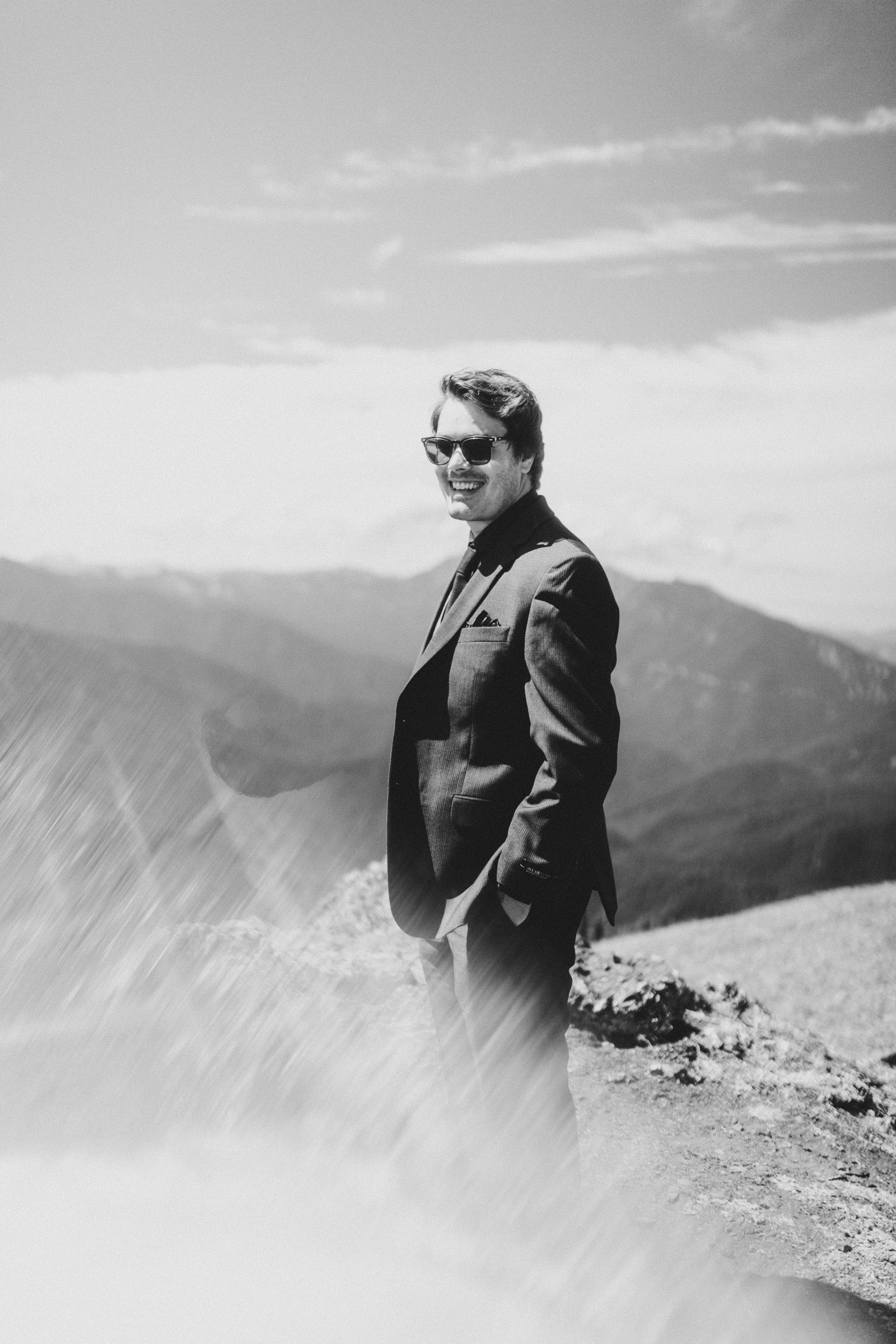 Coty stands alone before his elopement at Olympic National Park, Washington.