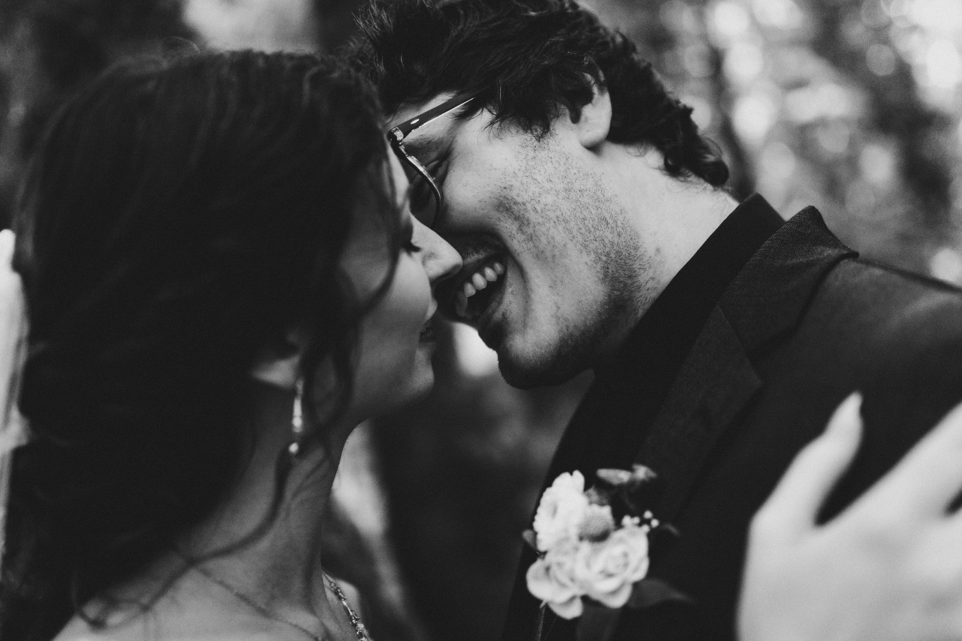 Adrielle and Coty go in for a kiss after their elopement at Olympic National Park, Washington.