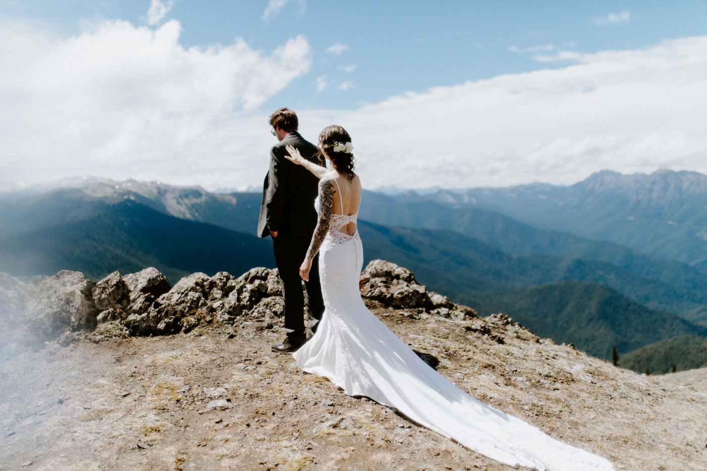 Adrielle taps Coty at Olympic National Park, Washington.