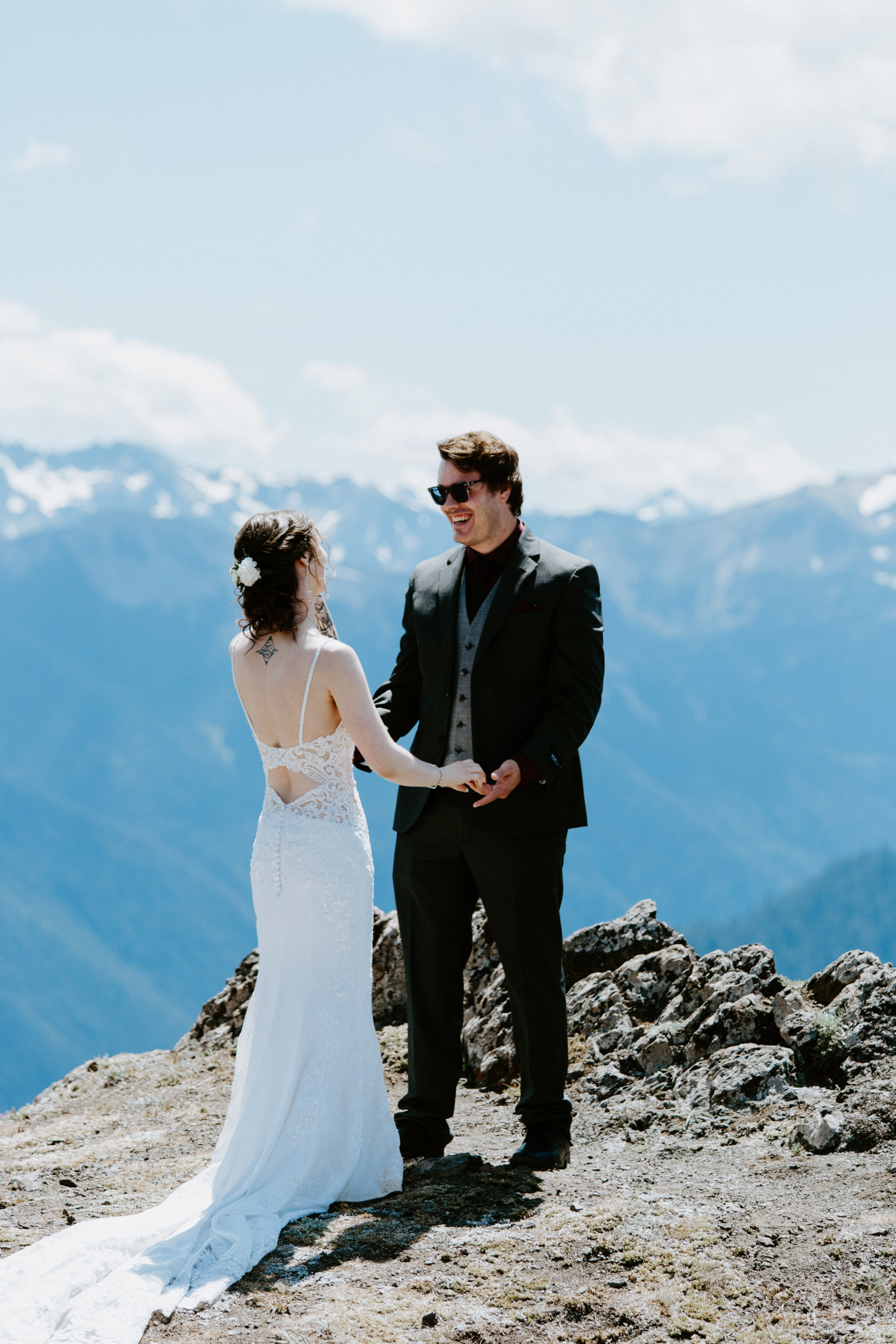 Coty and Adrielle stands together at Olympic National Park, Washington.