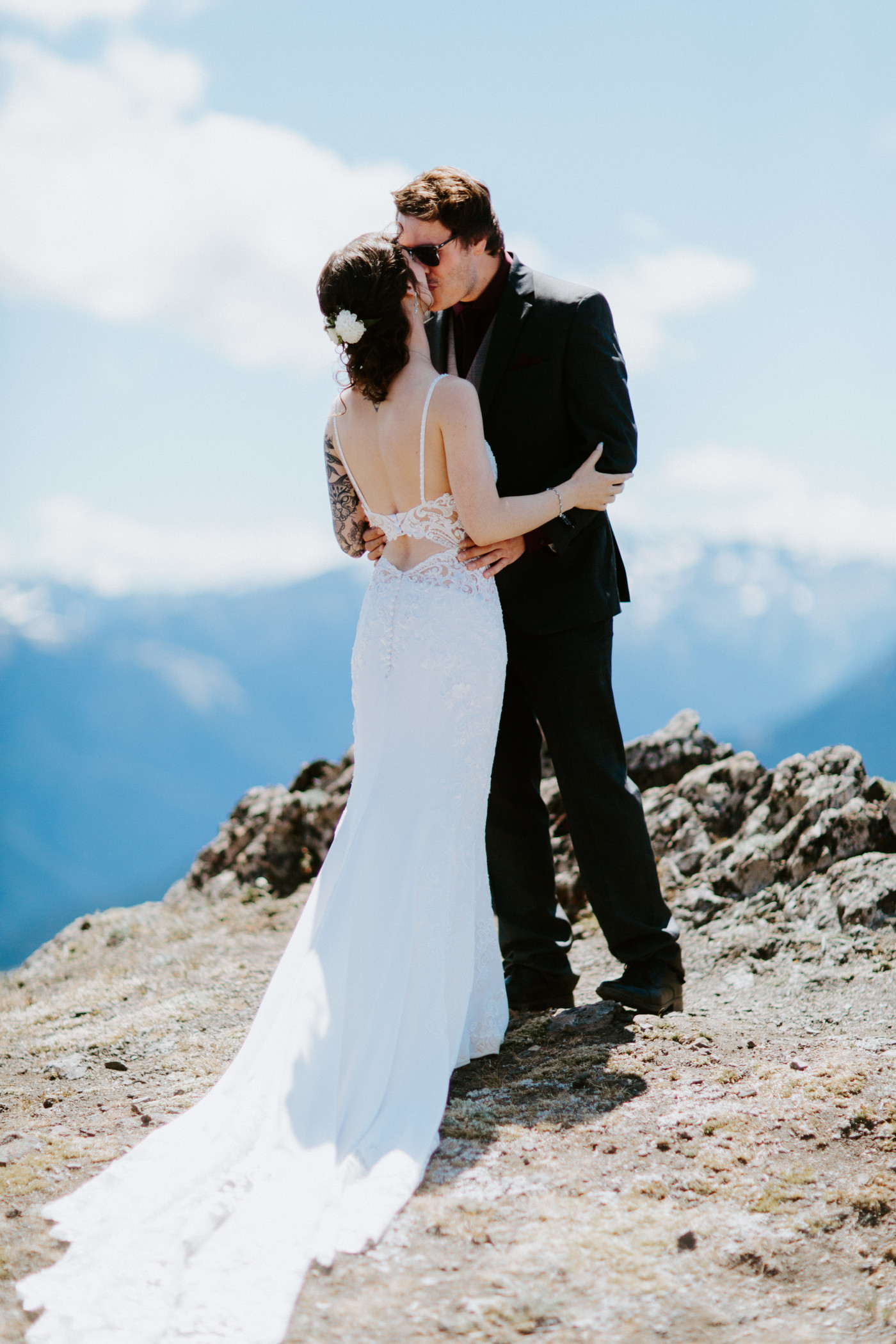 Adrielle and Coty kiss at Olympic National Park, Washington.