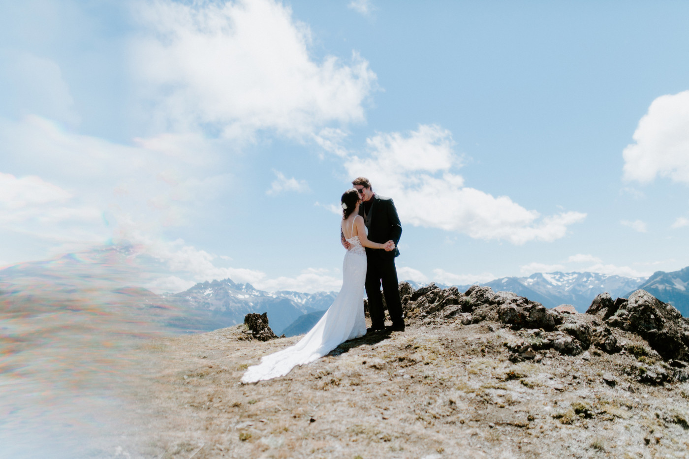 Adrielle and Coty go in for a kiss at Olympic National Park, Washington.