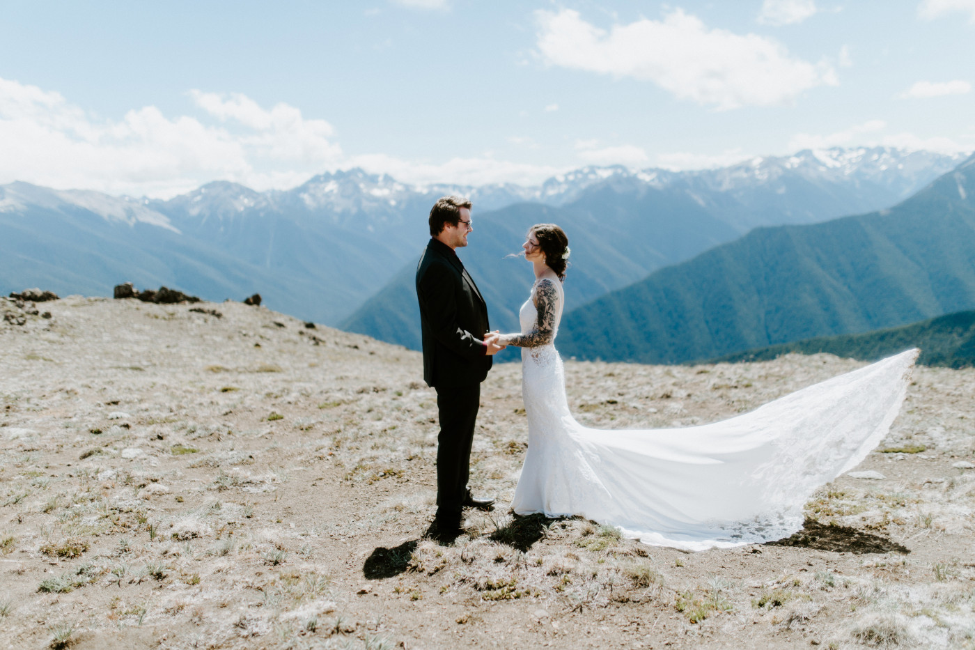 Coty and Adrielle stand together at Olympic National Park, Washington.