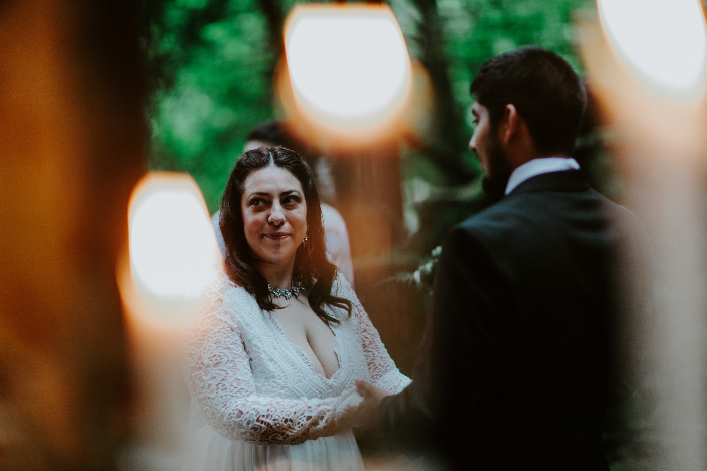 Sarah and Sam recite their vows at Skamania House, Washington. Elopement photography in Portland Oregon by Sienna Plus Josh.
