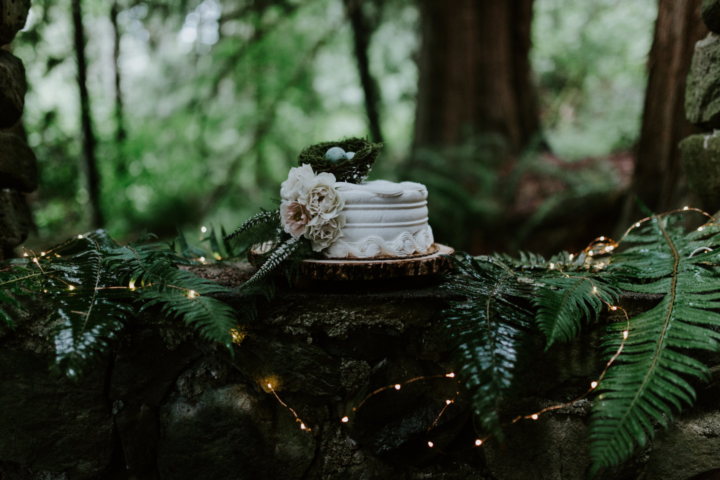 A wedding cake at Skamania House, Washington. Elopement photography in Portland Oregon by Sienna Plus Josh.