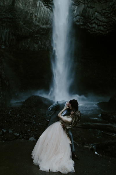 Latourell Falls adventure elopement in Oregon.